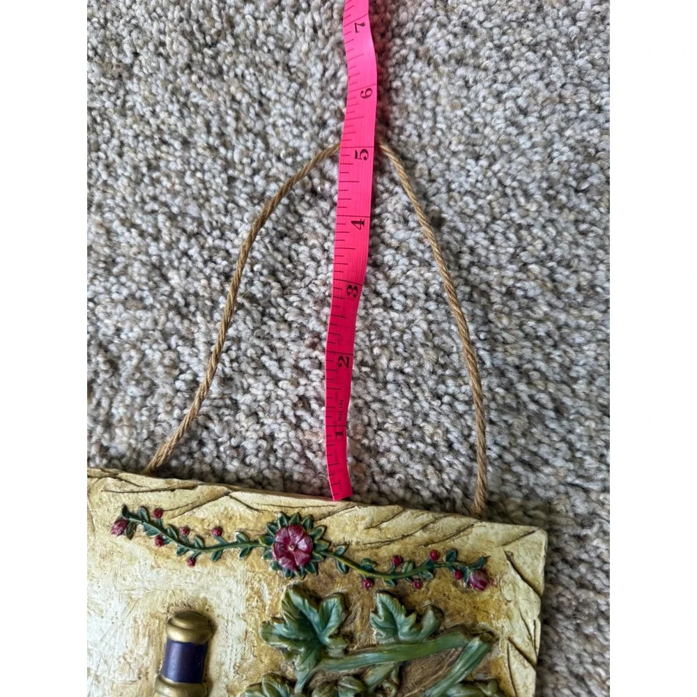 Tile‎ Wine Bottle Grapes Wall Decor Kitchen Art Italian Tuscan Style Hanging